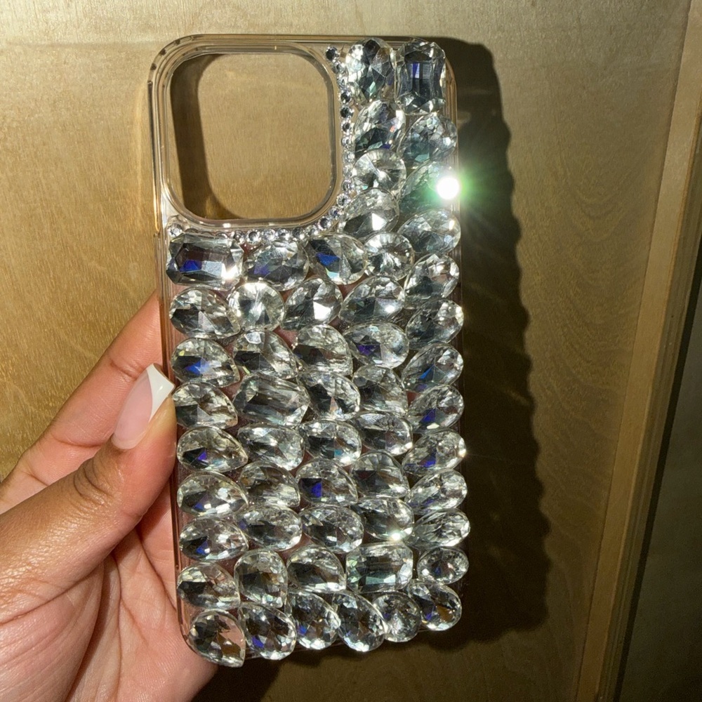 iPhone 15 PRO MAX Crystal Clear Rhinestone Phone Case Bling